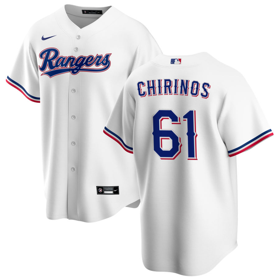 Nike Men #61 Robinson Chirinos Texas Rangers Baseball Jerseys Sale-White